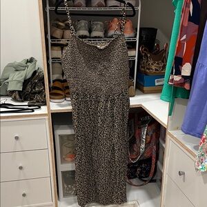 Old Navy Leopard Print Midi Dress